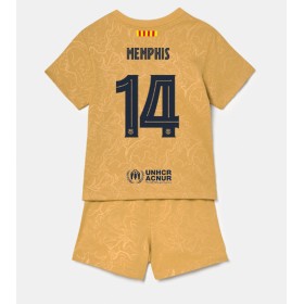 Baby Fußballbekleidung Barcelona Memphis Depay #14 Auswärtstrikot 2022-23 Kurzarm (+ kurze hosen)